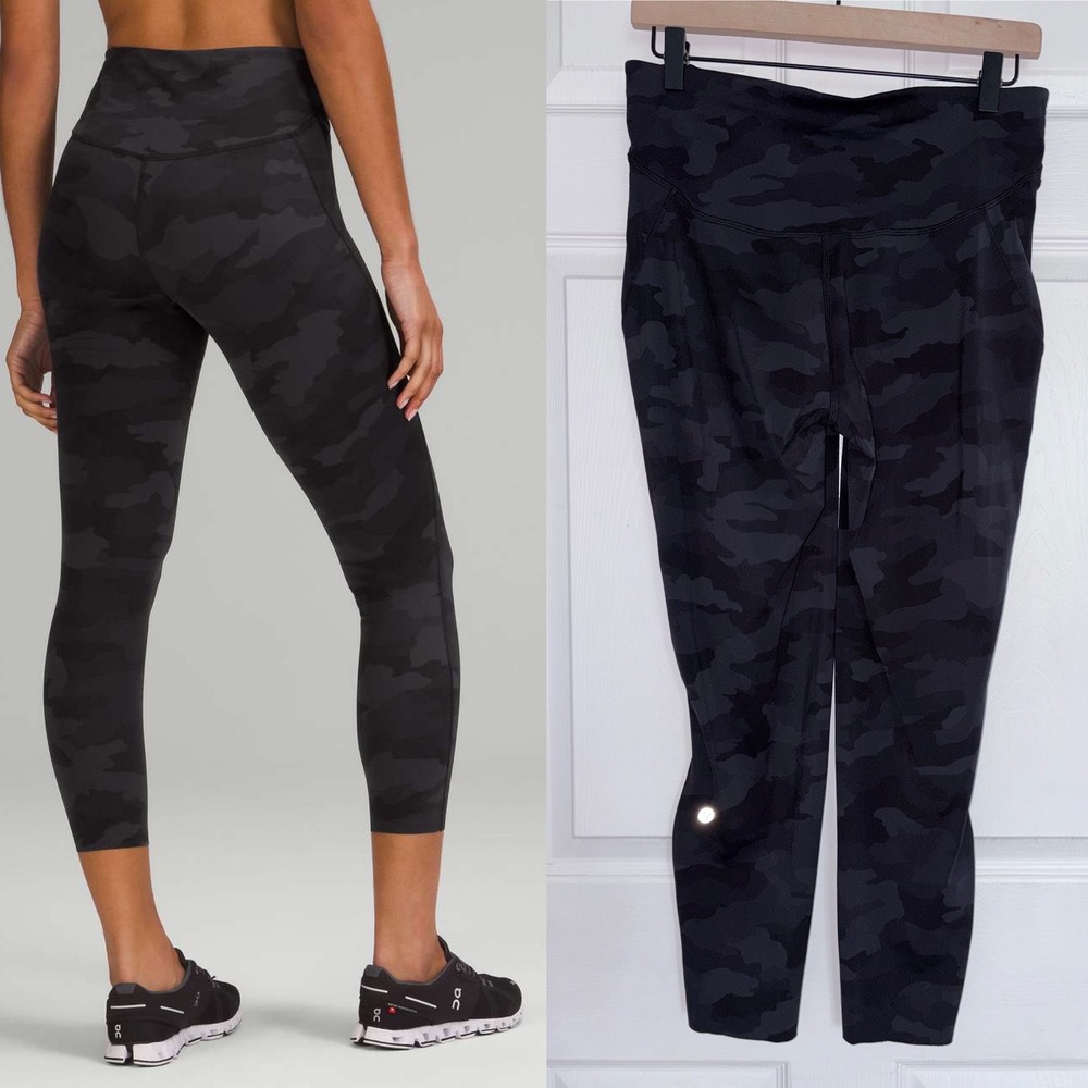 Lululemon Base Pace High-Rise Running Tight 25" Size 10 Grey Camo